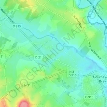 Mappa topografica Ferme du Couvent, altitudine, rilievo