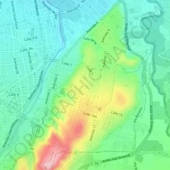 Mappa topografica San Jose, altitudine, rilievo