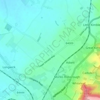 Mappa topografica Meadle, altitudine, rilievo