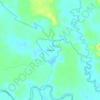 Mappa topografica Tingana, altitudine, rilievo