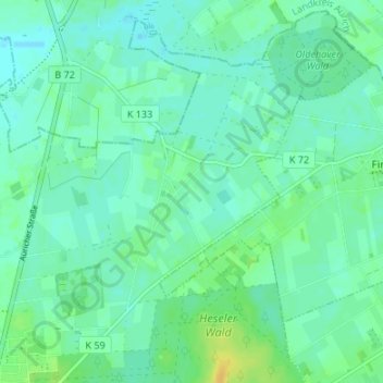 Mappa topografica Neuemoor, altitudine, rilievo