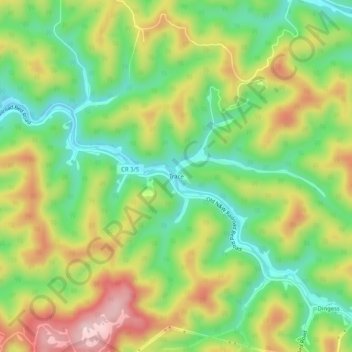 Mappa topografica Trace, altitudine, rilievo