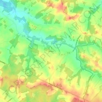 Mappa topografica Toupier, altitudine, rilievo
