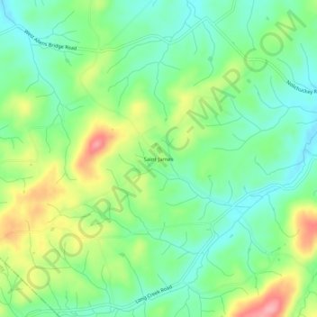 Mappa topografica Saint James, altitudine, rilievo