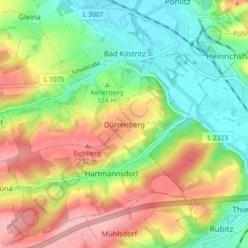 Mappa topografica Dürrenberg, altitudine, rilievo
