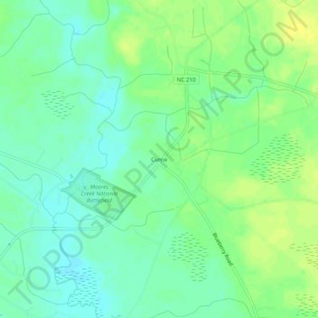 Mappa topografica Currie, altitudine, rilievo