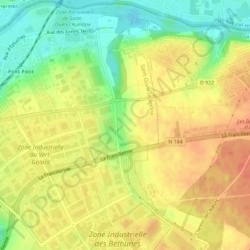 Mappa topografica Les Robinettes, altitudine, rilievo