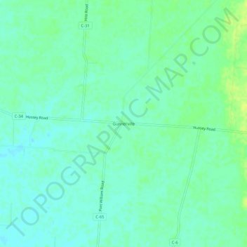 Mappa topografica Gunnerville, altitudine, rilievo