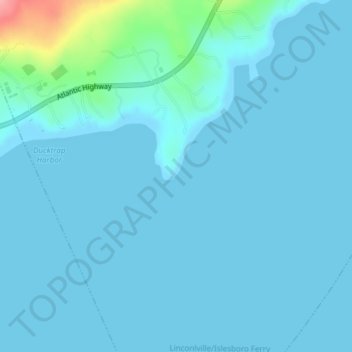 Mappa topografica Spruce Head, altitudine, rilievo