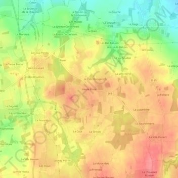 Mappa topografica Haute Porte, altitudine, rilievo