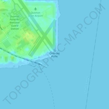 Mappa topografica Quonset Point, altitudine, rilievo