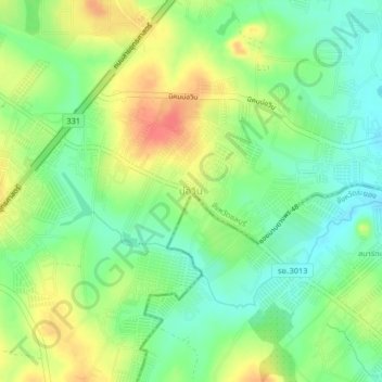 Mappa topografica Bo Win, altitudine, rilievo