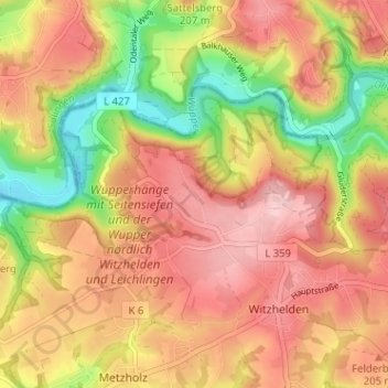 Mappa topografica Wolfstall, altitudine, rilievo