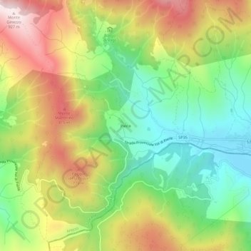 Mappa topografica Pierle, altitudine, rilievo