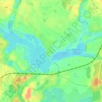 Mappa topografica Wanzka, altitudine, rilievo