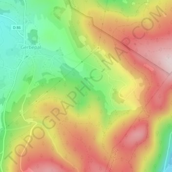 Mappa topografica L'Epaxe, altitudine, rilievo