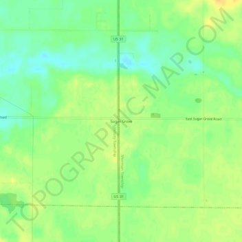 Mappa topografica Sugar Grove, altitudine, rilievo