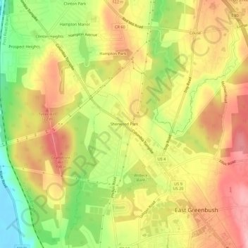 Mappa topografica Sherwood Park, altitudine, rilievo