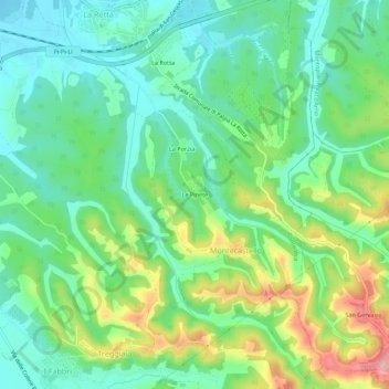 Mappa topografica Le Pinete, altitudine, rilievo