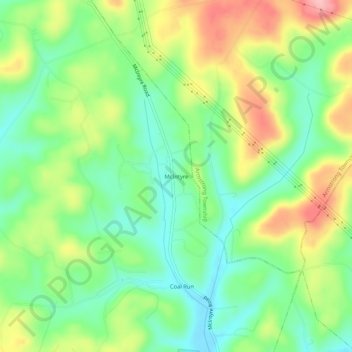 Mappa topografica McIntyre, altitudine, rilievo