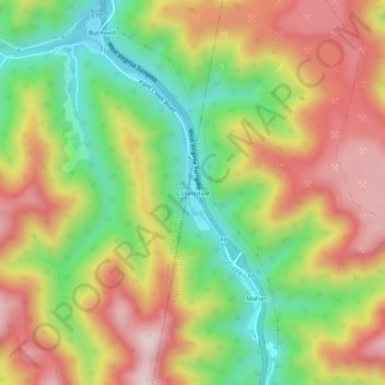 Mappa topografica Collinsdale, altitudine, rilievo