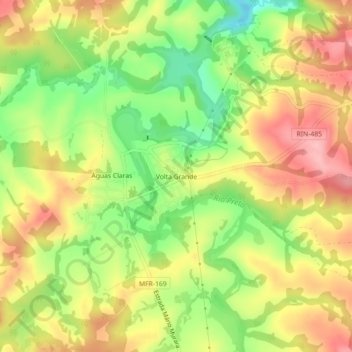 Mappa topografica Volta Grande, altitudine, rilievo