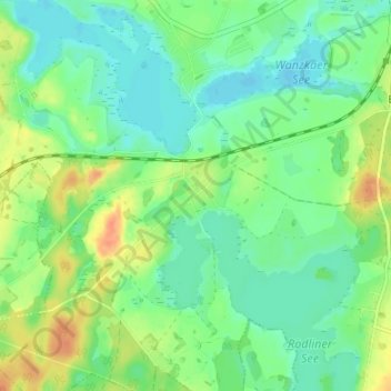 Mappa topografica Rödlin, altitudine, rilievo