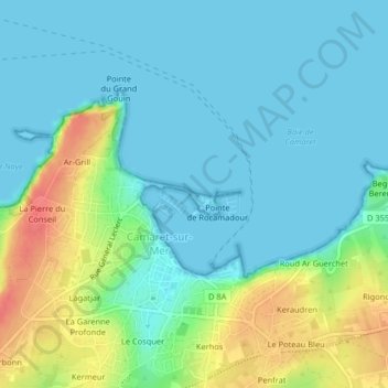 Mappa topografica Le Sillon, altitudine, rilievo