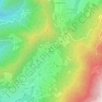 Mappa topografica La Coche, altitudine, rilievo