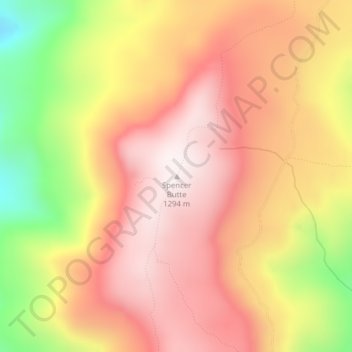 Mappa topografica Spencer Butte, altitudine, rilievo