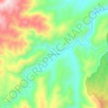 Mappa topografica Karacaören, altitudine, rilievo