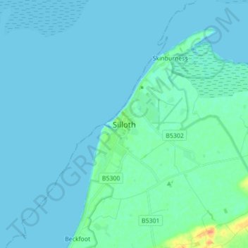 Mappa topografica Silloth, altitudine, rilievo