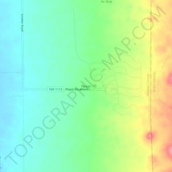 Mappa topografica Playas, altitudine, rilievo