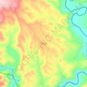 Mappa topografica Milaya, altitudine, rilievo