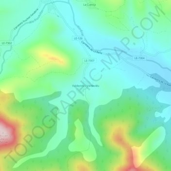 Mappa topografica Valdavido, altitudine, rilievo
