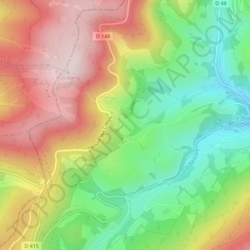 Mappa topografica La Chapelle, altitudine, rilievo