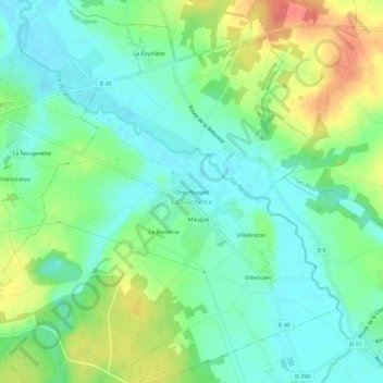 Mappa topografica Chez Rouget, altitudine, rilievo