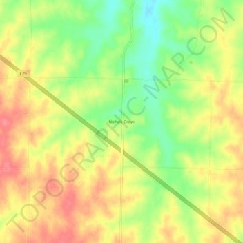 Mappa topografica Nichols Grove, altitudine, rilievo