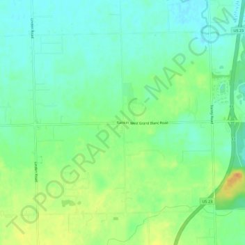 Mappa topografica Rankin, altitudine, rilievo