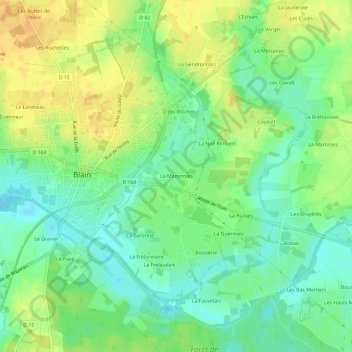 Mappa topografica La Mazonnais, altitudine, rilievo