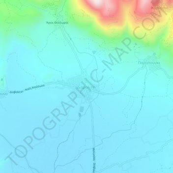 Mappa topografica Diavolitsi, altitudine, rilievo