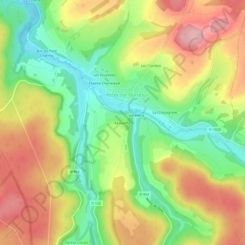 Mappa topografica La Guette, altitudine, rilievo