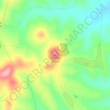 Mappa topografica Lead Hill, altitudine, rilievo