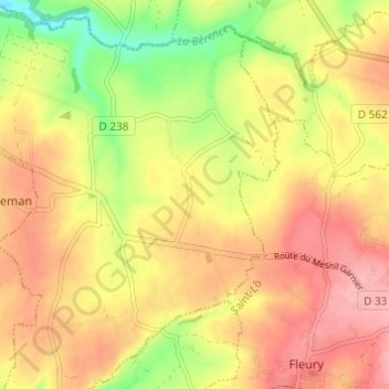 Mappa topografica La Crepelière, altitudine, rilievo