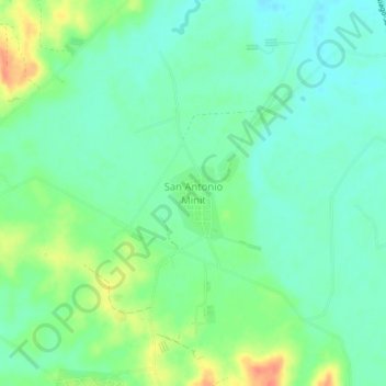 Mappa topografica San Antonio Minit, altitudine, rilievo