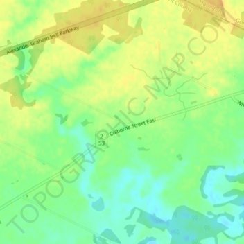 Mappa topografica Langford, altitudine, rilievo