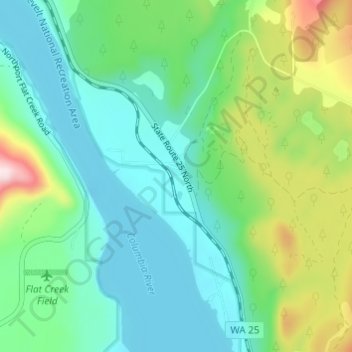 Mappa topografica Evans, altitudine, rilievo