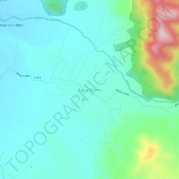 Mappa topografica Agua Buena, altitudine, rilievo