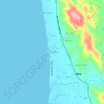 Mappa topografica San Carlos, altitudine, rilievo