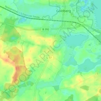 Mappa topografica Medow, altitudine, rilievo
